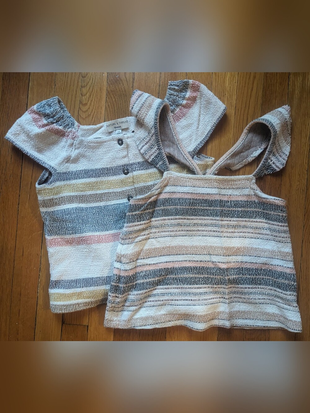 Set of Texture And Thread Madewell Stripes Crop Tops